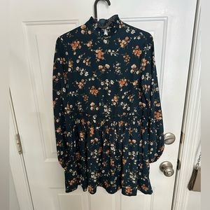 NWT petite high neck floral dress long sleeve size 0